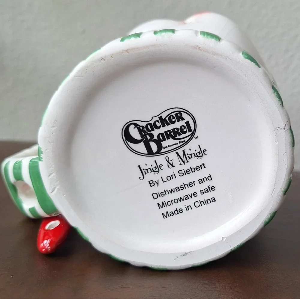 Cracker Barrel Snowman Mug With Spoon 14 Oz 4.5
